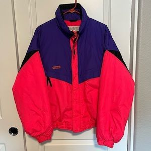 Vintage Columbia Hot Pink and Purple Winter Puffer Jacket Size M Ski Snowboard